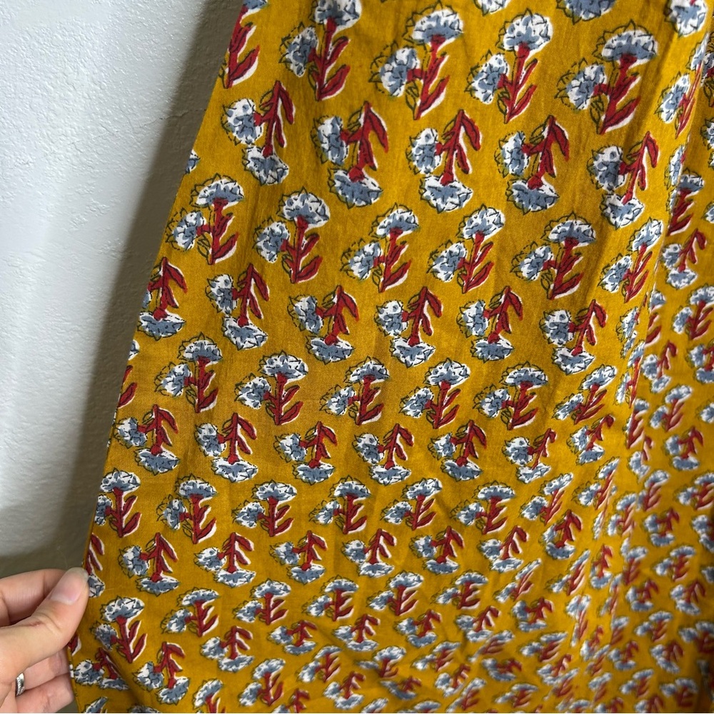 NWT Ex - Voto 100% Cotton Block Print Bohemian Iris Sundress Maxi Flowy - Picture 12 of 15